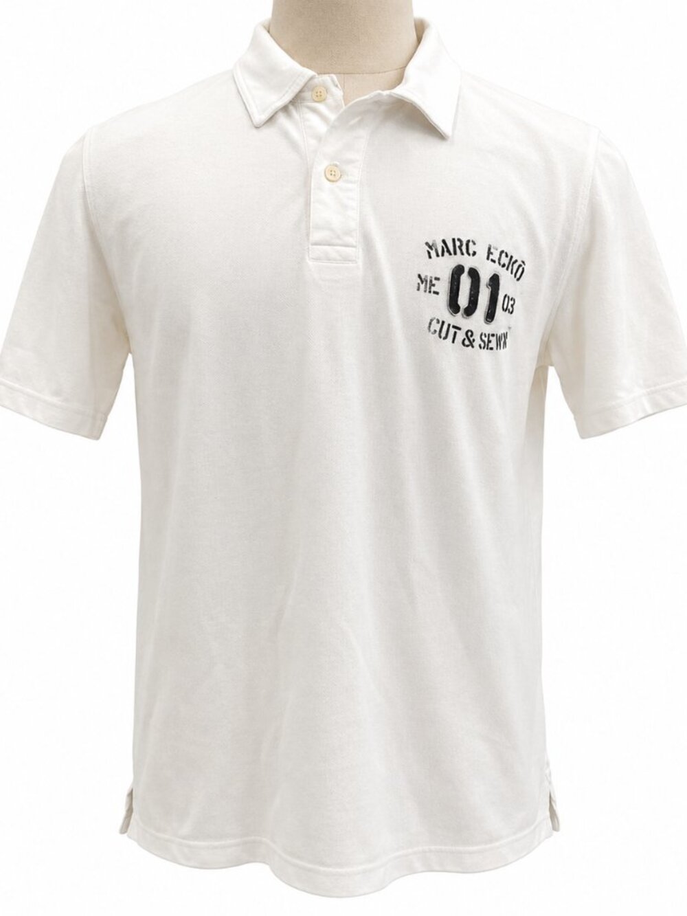 Marc Ecko White Short Sleeve Polo- L